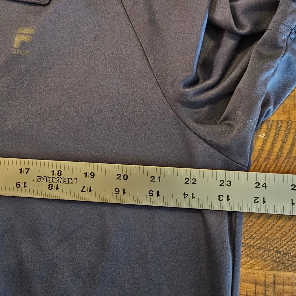 FILA Sport Golf Polo Shirt Men XL Tall Blue Yellow Performance Athletic - Picture 5 of 6